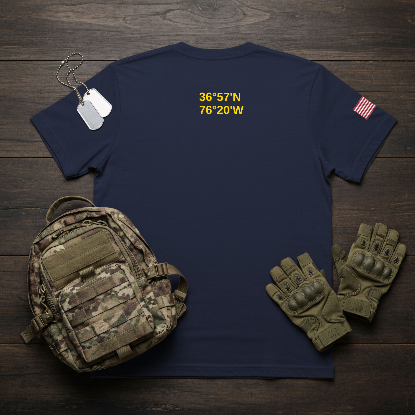 Navy Coordinates T-Shirt - Virginia